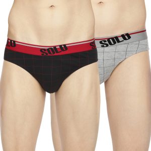 SOLO Men's Checks Inner Elastic Cotton Ultra Soft Modern Stretch Brief  (Pack of 2) – gosolo